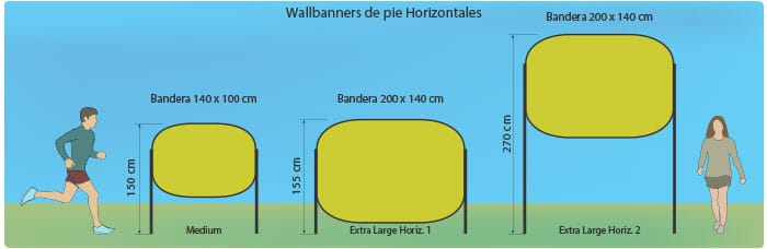Wallbanners de pie horizontal